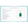 Rectangle Green Topaz Pendant 925 Sterling Silver Pendant Necklace Jewelry